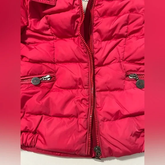 Moncler Girls Pink Puffer Logo Jacket - Picture 6 of 16